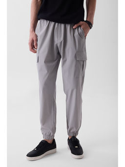 Snitch - Grey Solid Regular Casual Cargo Pant for Men
