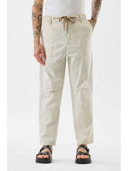 Snitch - Beige Solid Relaxed Casual Cargo Pant for Men