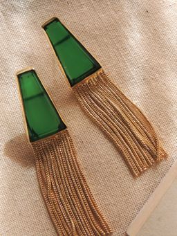 Johori - Western Green Transparent Chain Earring