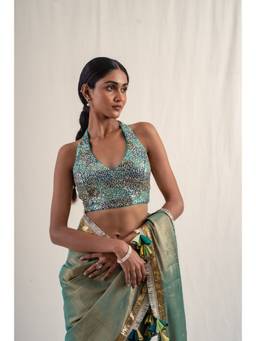 PRIYANKA RAAJIV - Jahnu Teal Stitched Blouse