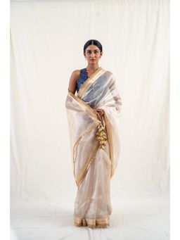 PRIYANKA RAAJIV - Beige Alankar Saree with Unstitched Blouse