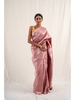 PRIYANKA RAAJIV - Mauve Chatth Saree with Unstitched Blouse