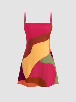 Cider - Patchwork Cami Mini Dress