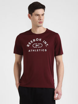 Reebok - Wor Poly Graphic Ss Tee Maroon Training T-shirt