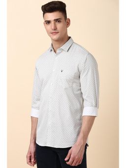 Allen Solly - Men Grey Slim Fit Check Full Sleeves Casual Shirts