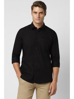 Peter England - Men Black Slim Fit Solid Shirt