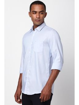 Peter England - Men Blue Slim Fit Stripe Shirt