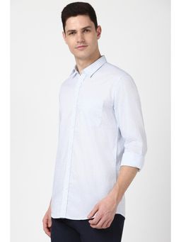 Peter England - Men Blue Slim Fit Print Shirt