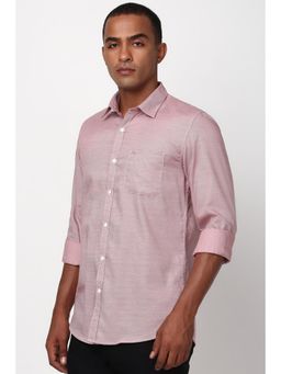 Peter England - Men Red Slim Fit Stripe Shirt