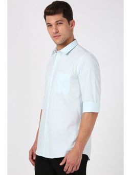 Peter England - Men Blue Slim Fit Stripe Shirt