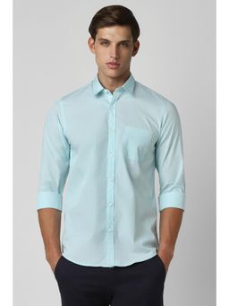 Peter England - Men Blue Slim Fit Print Shirt