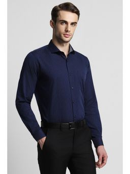 Peter England - Men Navy Slim Fit Formal Full Sleeves Formal Shirt