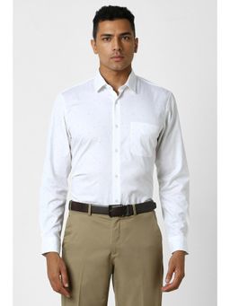 Peter England - Men Off White Slim Fit Formal Shirt