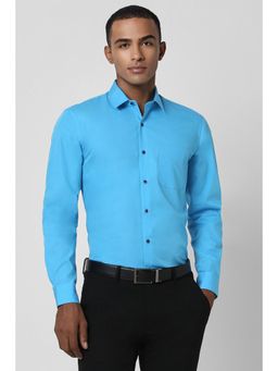 Peter England - Men Blue Slim Fit Formal Full Sleeves Formal Shirt