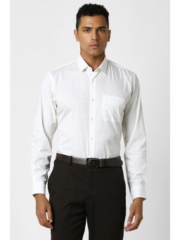 Peter England - Men Off White Slim Fit Formal Shirt