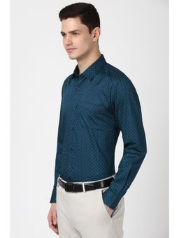 Peter England - Men Teal Slim Fit Formal Shirt