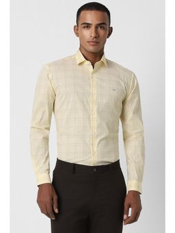 Peter England - Men Yellow Super Slim Fit Formal Full Sleeves Shirt