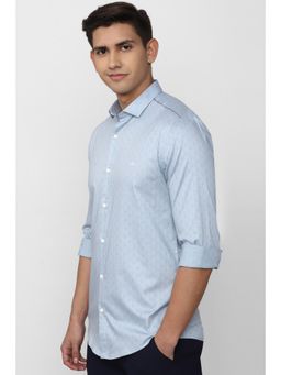 Peter England - Men Blue Super Slim Fit Casual Full Sleeves Shirt