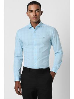 Peter England - Men Blue Super Slim Fit Casual Full Sleeves Shirt