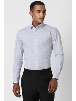 Peter England - Men Blue Super Slim Fit Casual Full Sleeves Shirt