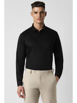 Van Heusen - Men Black Slim Fit Solid Full Sleeves Formal Shirt