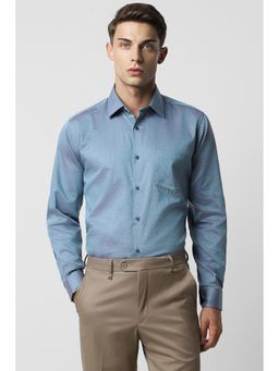 Van Heusen - Men Blue Regular Fit Print Full Sleeves Wedding Shirt