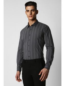 Van Heusen - Men Grey Slim Fit Check Full Sleeves Formal Shirt