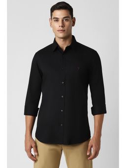 Van Heusen - Men Black Slim Fit Solid Full Sleeves Casual Shirt
