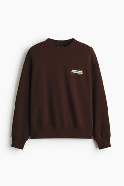 H&M - Men Brown Oversized Fit Printed Sweatshirt