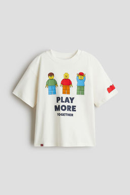 H&M - Boys White Oversized Printed T-Shirt