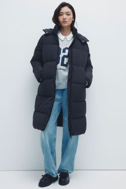 H&M - Women Black Long Puffer Jacket