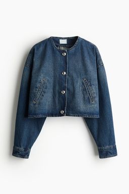 H&M - Women Blue Oversized Button-Front Jacket