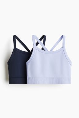 H&M - Girls 2-Pack Seamless Sports Tops With Drymove