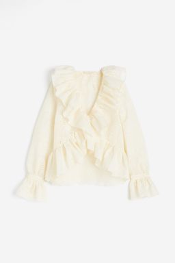 H&M - Women White Frill-Trimmed Blouse