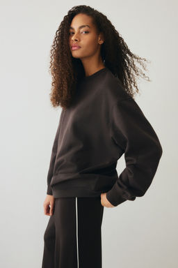 H&M - Women Brown Oversized Sweatshirt
