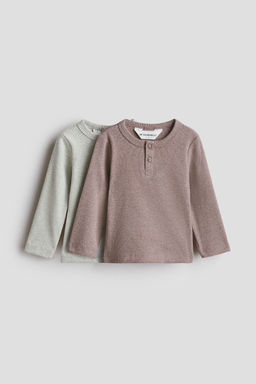 H&M - Boys 2-Pack Cotton Henley Tops