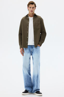 H&M - Men Green Regular Fit Oxford Shirt