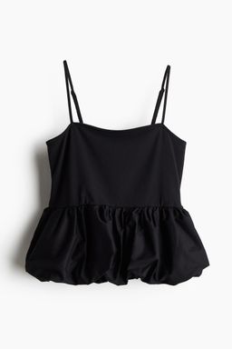 H&M - Women Black Bubble-Hem Strappy Top