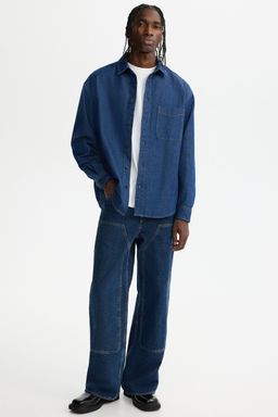 H&M - Men Blue Loose Fit Denim Shirt