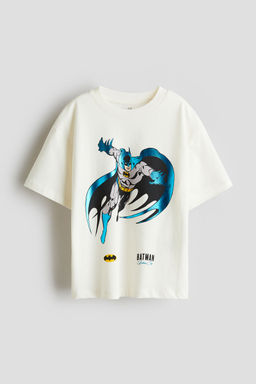 H&M - Boys White Oversized Printed T-Shirt