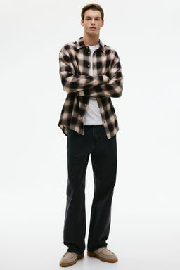 H&M - Men Brown Relaxed Fit Flannel Shirt