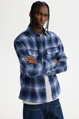 H&M - Men Blue Regular Fit Flannel Overshirt