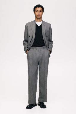 H&M - Men Grey Regular Fit Suit Trousers