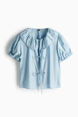 H&M - Women Blue Tie-Front Blouse