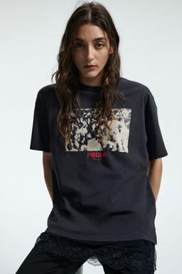 H&M - Women Grey Oversized Printed T-Shirt