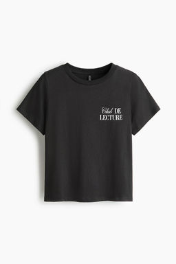 H&M - Women Black Cotton T-Shirt