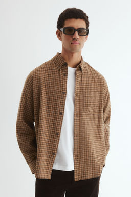 H&M - Men Brown Loose Fit Shirt