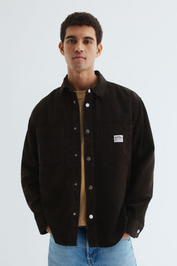 H&M - Men Brown Oversized Cotton Corduroy Shirt