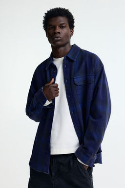 H&M - Men Blue Relaxed Fit Printed Shirt