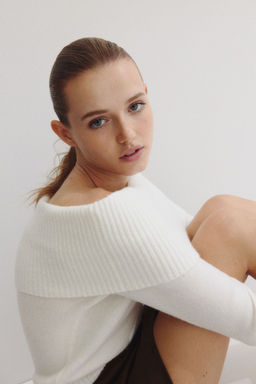 H&M - Women White Off-The-Shoulder Jumper